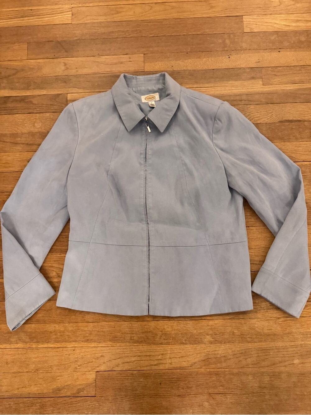 Talbots Women's Light Blue Zip Front Jacket - Size 12
b26